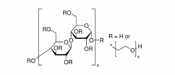 Chemical structure of hydroxyethyl cellulose-HEC